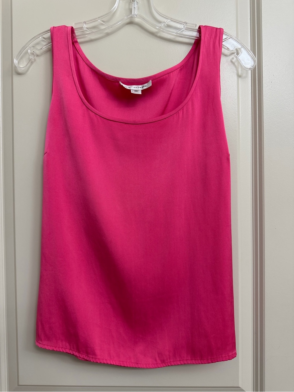 St. John Sleek Scoop-Neck Tank in Bright Pink
